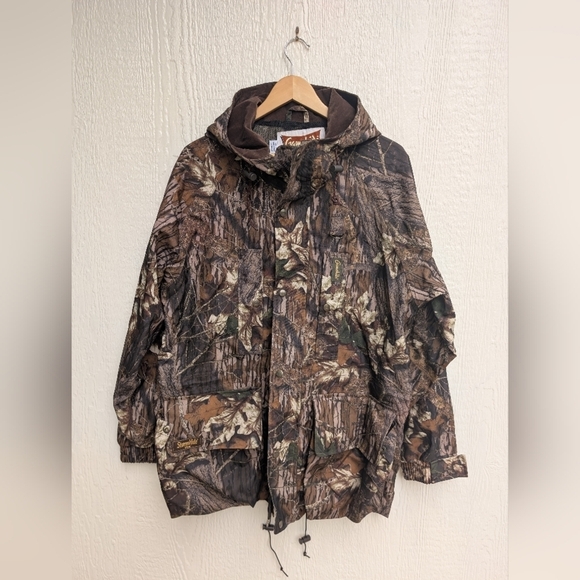 Gamehide StormHide Plus Mossy Oak Camo Hunting Jacket Hood Men's Size Large - Picture 1 of 6